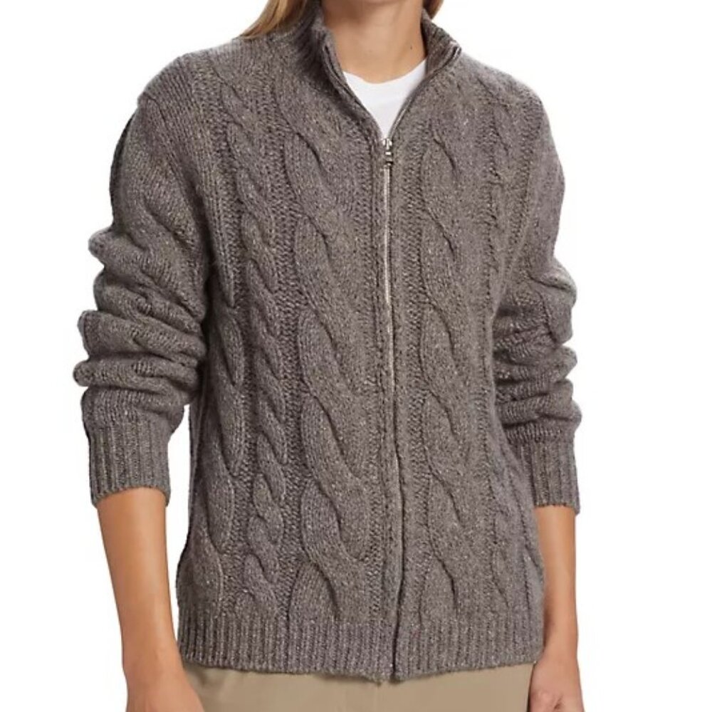Saks Fifth Avenue Cable-Knit Zip Cardigan